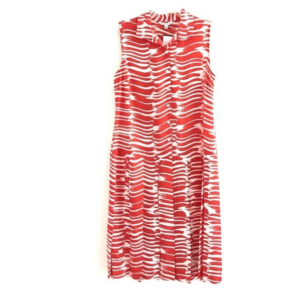 CAbi | Womens Red Brushstroke Dress Button Front Size S - Picture 5 of 13
